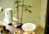내 몸과 마음을 위한 새로운 습관, ‘대체요법’ 실천법 주목 Various tea ceremony utensils arranged on a wooden table.